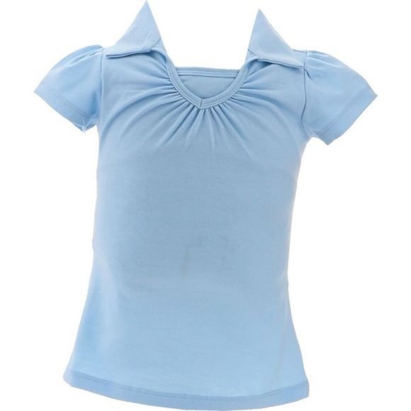 NWT CUTIE'S FASHION UNIFORM LIGHT BLUE V-NECK SHORT SLEEVE POLO SHIRT 4 - Picture 1 of 5